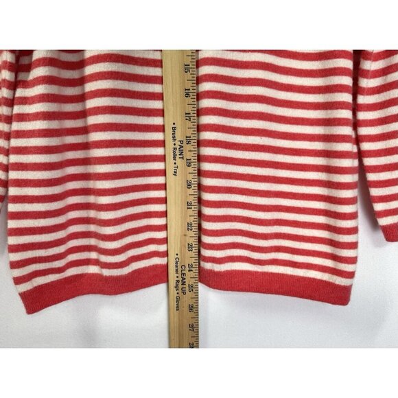Talbots Lambswool Blend Sweater Womens XL Coral Pink White Stripe Crewneck Top - Picture 5 of 7